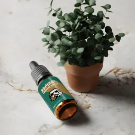 Amber Glass Dropper Bottle With Eucalyptus Plant 06